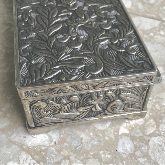 SOLD (Etsy) Silver Art Deco Nouveau Jewelry Box - Picture 5 of 6